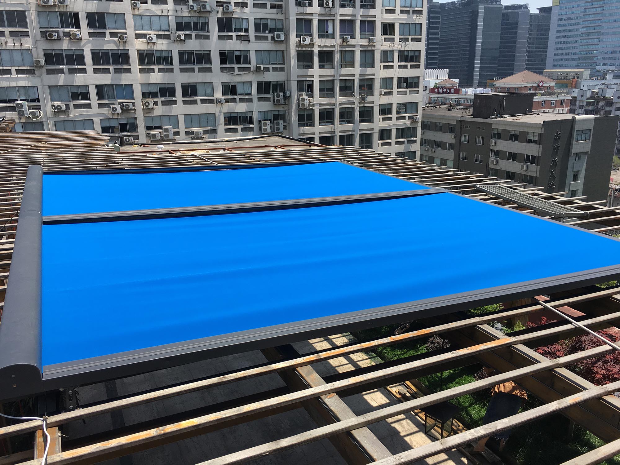 希旭智能浙江杭州《晶信大厦》遮阳天幕