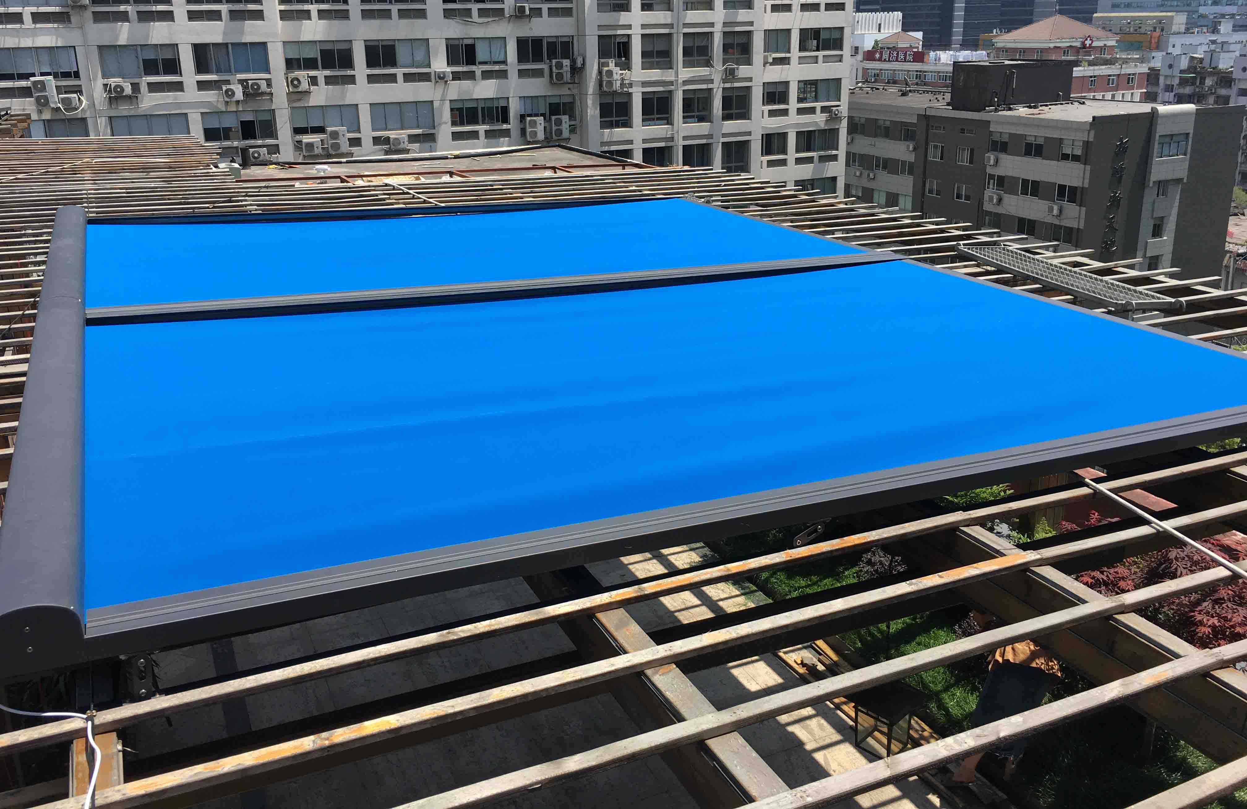 希旭智能浙江杭州《晶信大厦》遮阳天幕