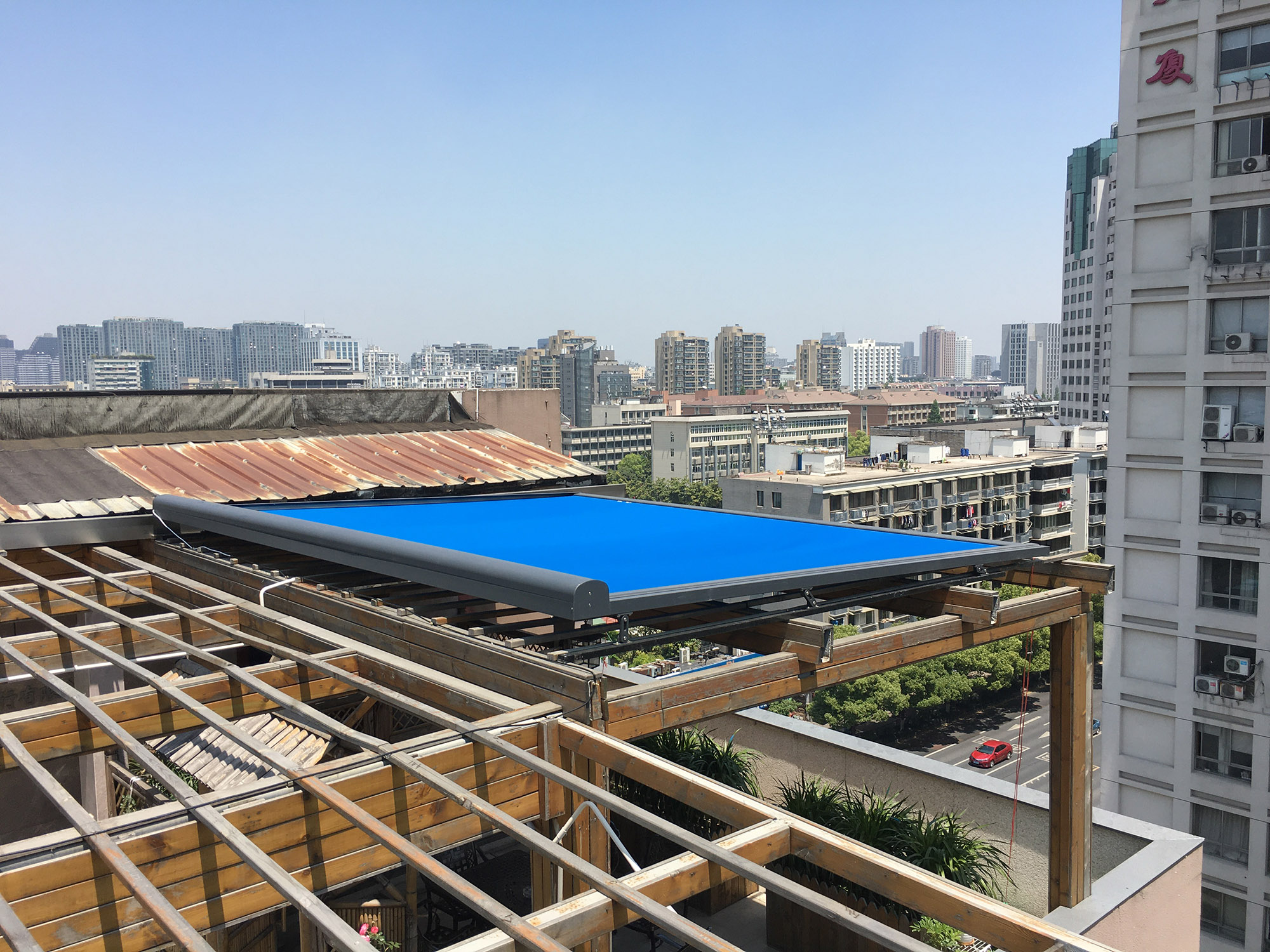 希旭智能浙江杭州《晶信大厦》遮阳天幕