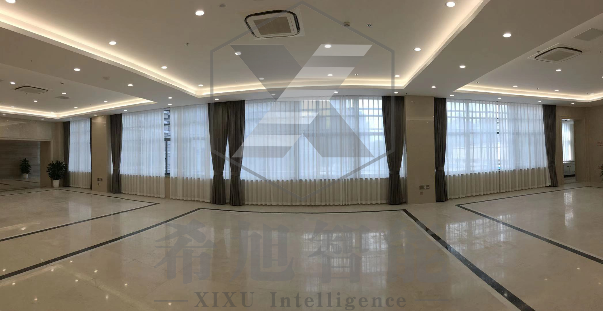 希旭智能浙江杭州浙江省委党校文欣校区遮阳窗帘工程