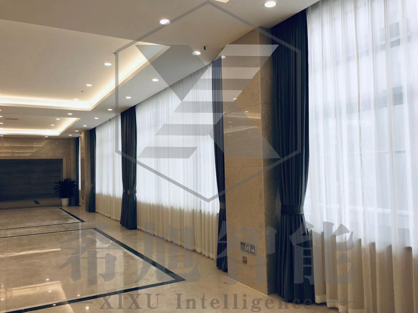 希旭智能浙江杭州浙江省委党校文欣校区遮阳窗帘工程