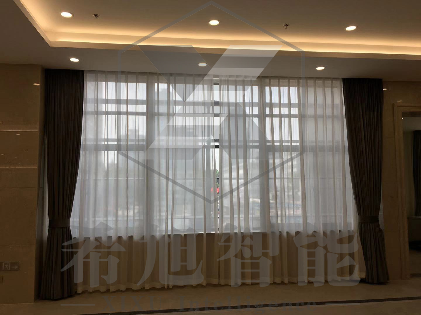 希旭智能浙江杭州浙江省委党校文欣校区遮阳窗帘工程